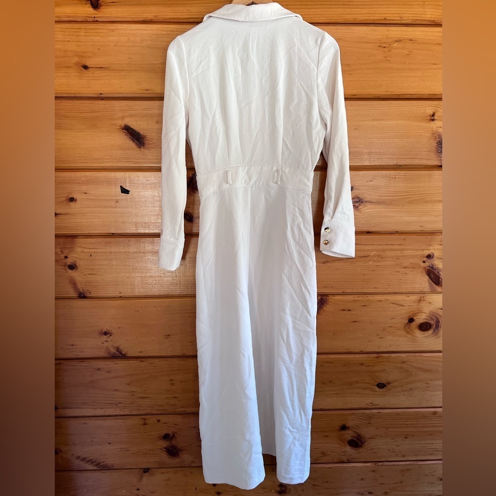 Zara Women's Ecru Long Sleeve Midi Dress Size S - Picture 2 of 4